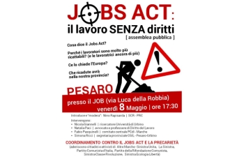 "Jobs Act: il lavoro senza diritti", venerdì l'incontro pubblico